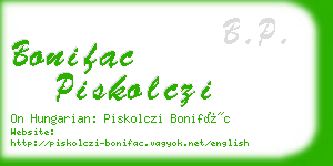 bonifac piskolczi business card